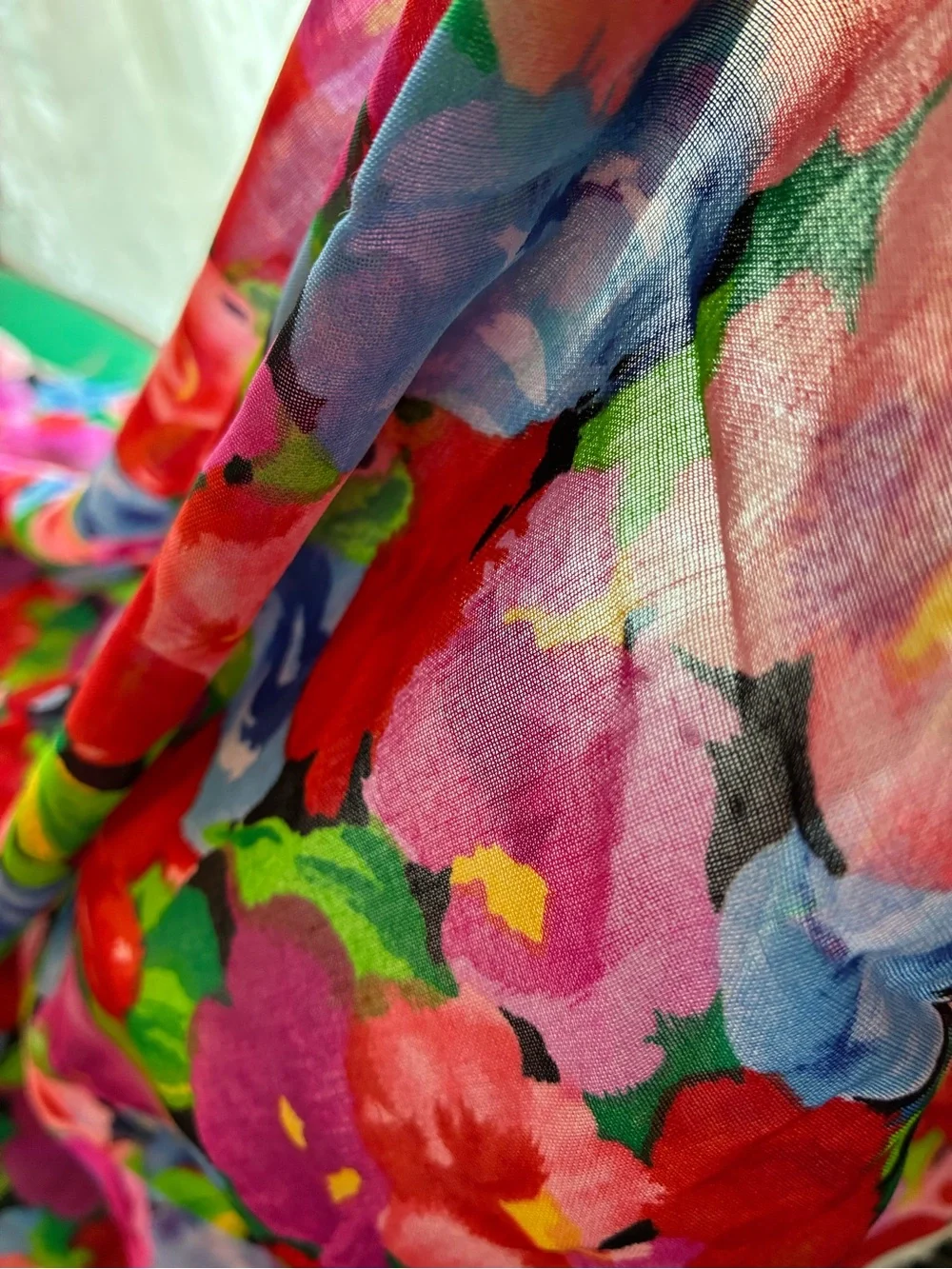 Lovely Watercolor Flowers Fine Cotton Garment Fabric 3 yards 44” wide